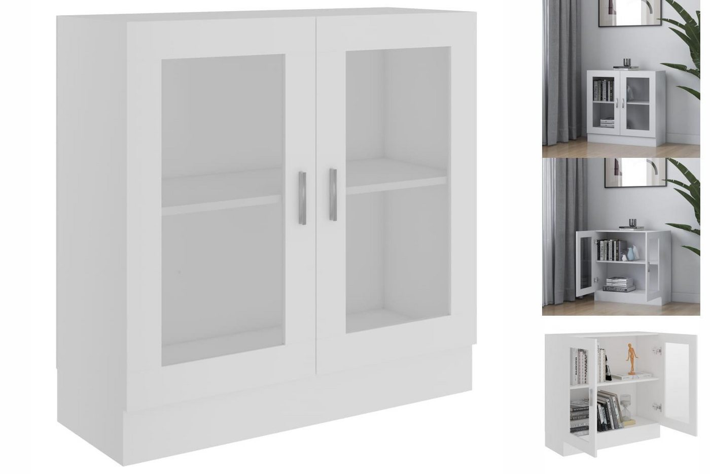 vidaXL Vitrine Bücherschrank Vitrinenschrank Vitrine Weiß 82,5x30,5x80 cm S günstig online kaufen