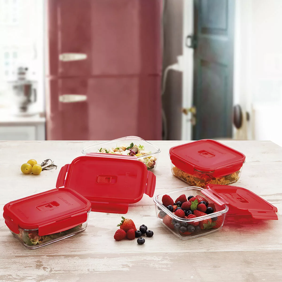 Lunchbox Hermetisch Luminarc Pure Box 760 Ml Rot Glas (6 Stück) günstig online kaufen