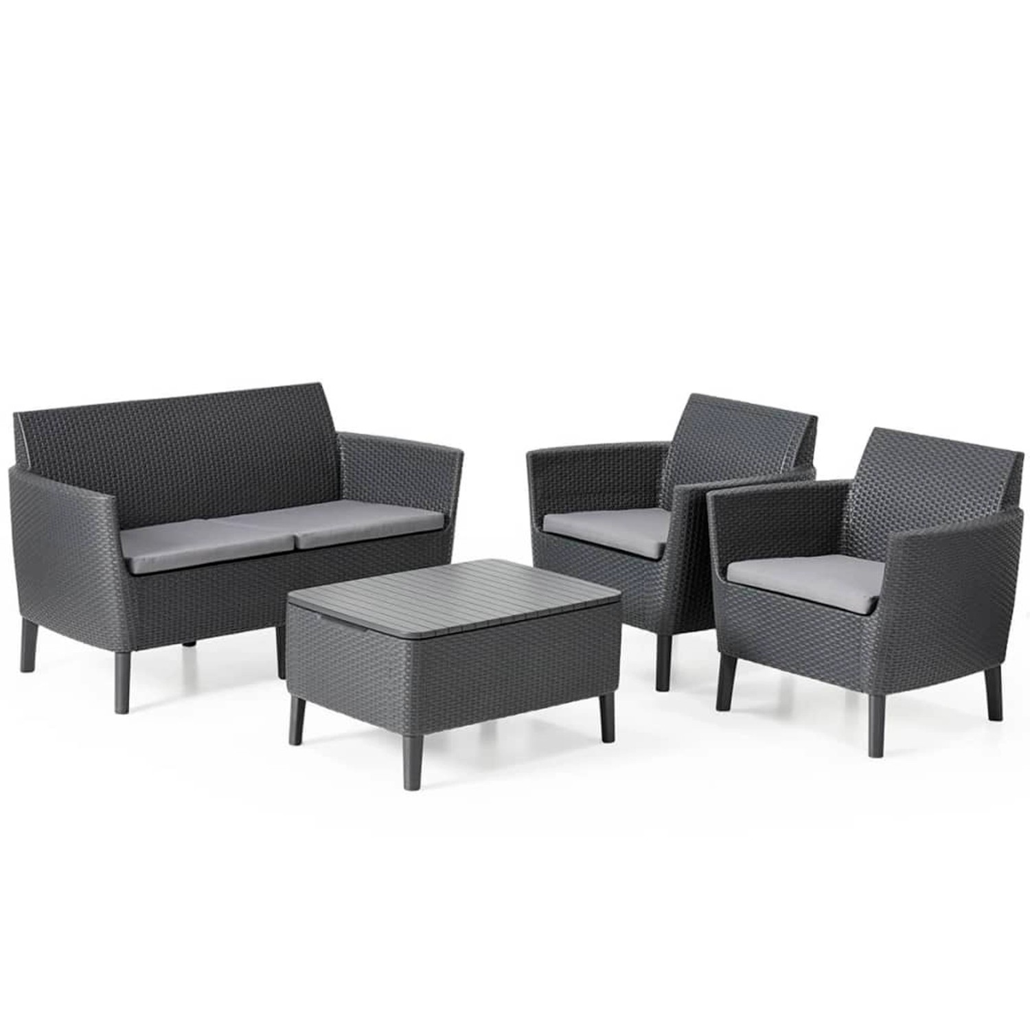 DOTMALL Big-Sofa Keter Gartensofa-Set 8-teilig „Salemo“ Graphit günstig online kaufen