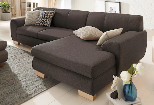 Home affaire Ecksofa "Nika L-Form", Polsterecke, Struktur fein oder Melrose günstig online kaufen