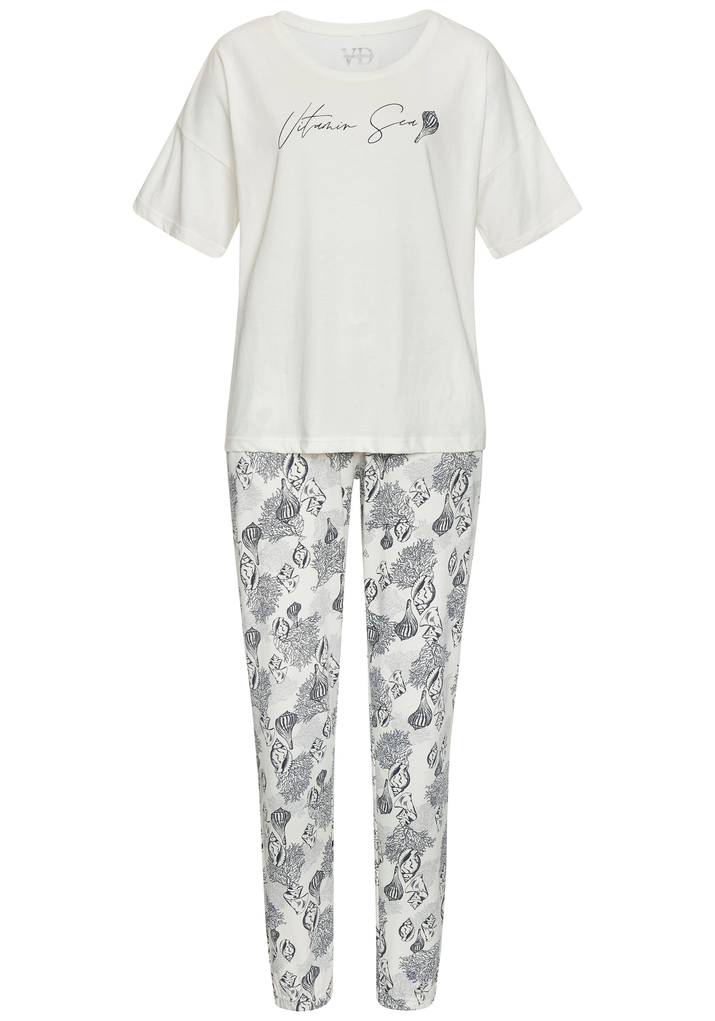 Vivance Dreams Pyjama, (Set, 2 tlg.), Allover-Druck günstig online kaufen