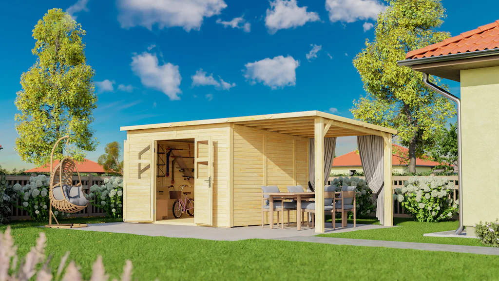 BERTILO Gartenhaus "Baltrum 2 Set naturbelassen", mit Fußboden, Fenster und günstig online kaufen