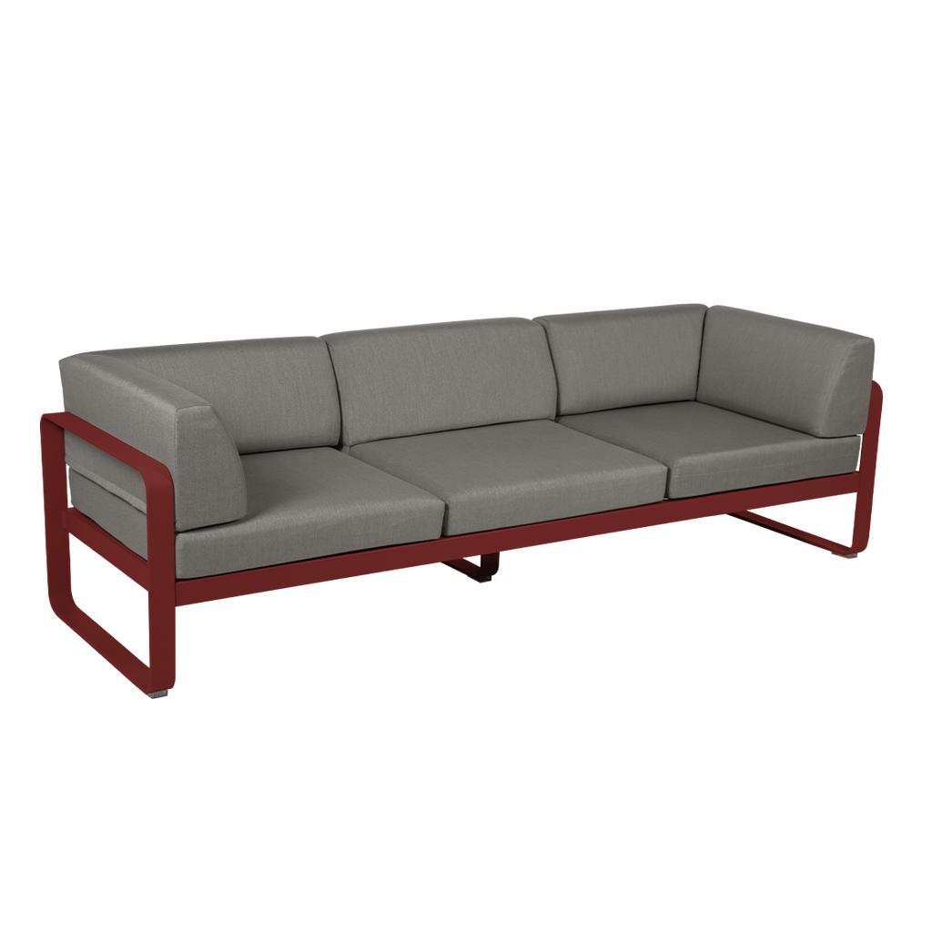 Bellevie 3-Sitzer Club Sofa Outdoor 43 Chili B8 Taupegrau günstig online kaufen