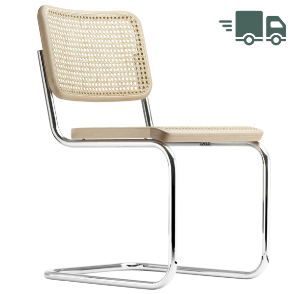 THONET S 32 V | Buche natur | Stahlrohr-Freischwinger | Gestell verchromt günstig online kaufen