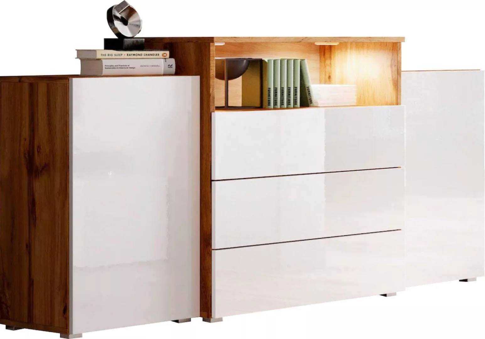 INOSIGN Sideboard "URBAN III", Moderne Kommode mit 3 Schubladen und 4 Fäche günstig online kaufen