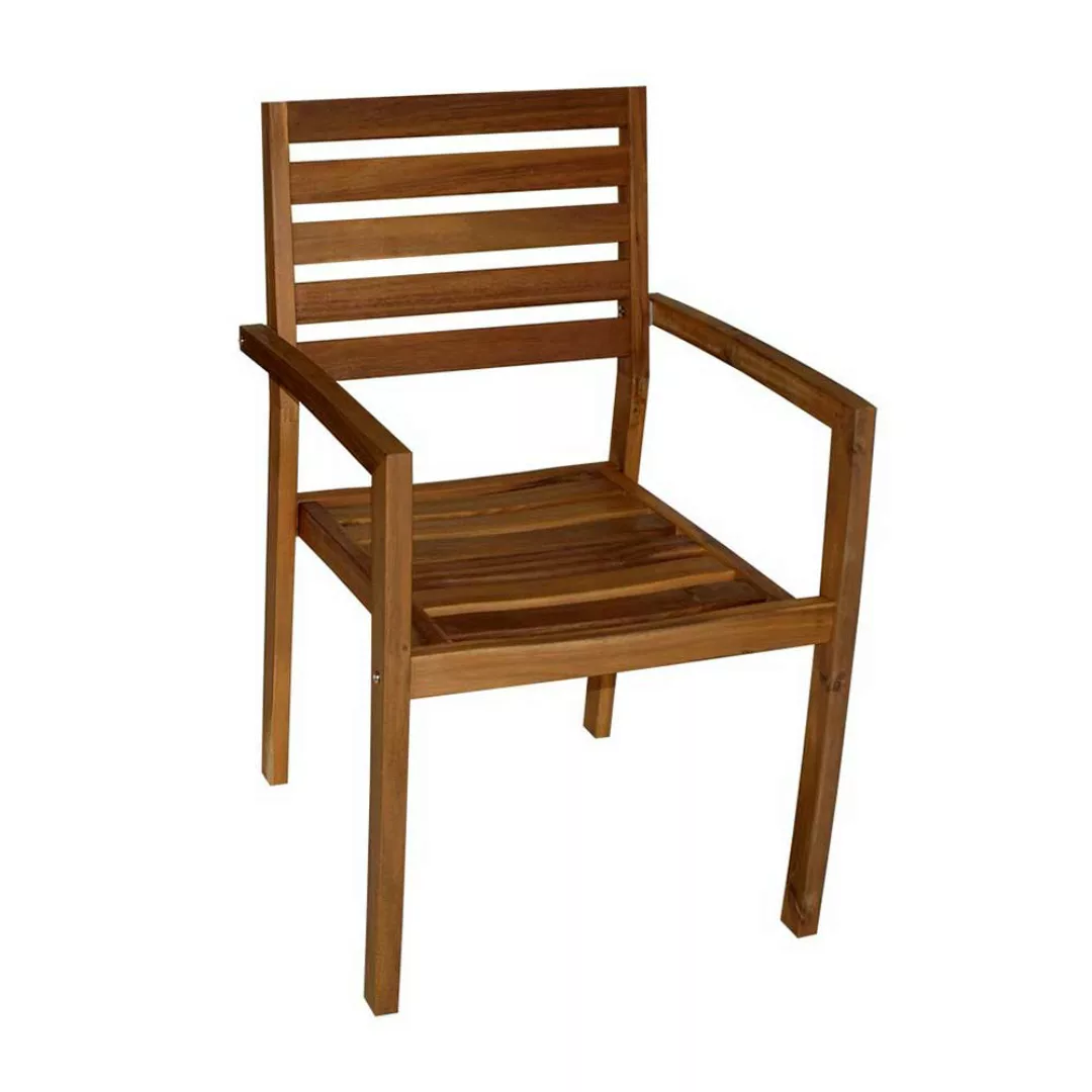 Outdoor Armlehnstühle aus Akazie Massivholz 47 cm Sitzhöhe (2er Set) günstig online kaufen