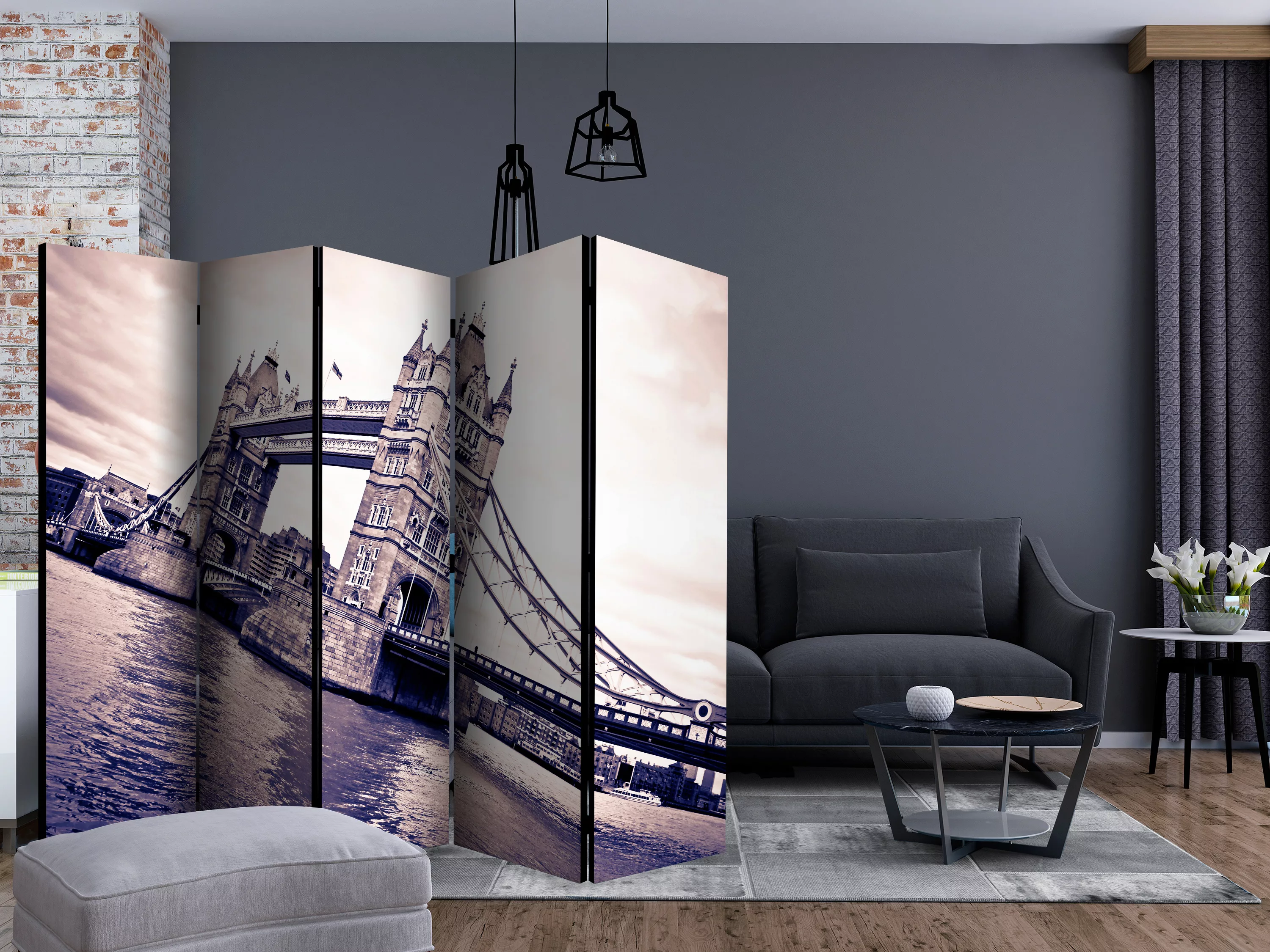 5-teiliges Paravent - Tower Bridge Ii [room Dividers] günstig online kaufen