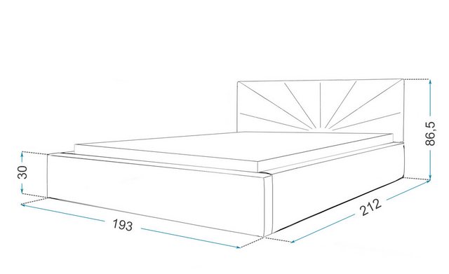 FDM Polsterbett Bettrahmen Bettgestell 90x200, 120x200, 140x200, 160x200, 1 günstig online kaufen