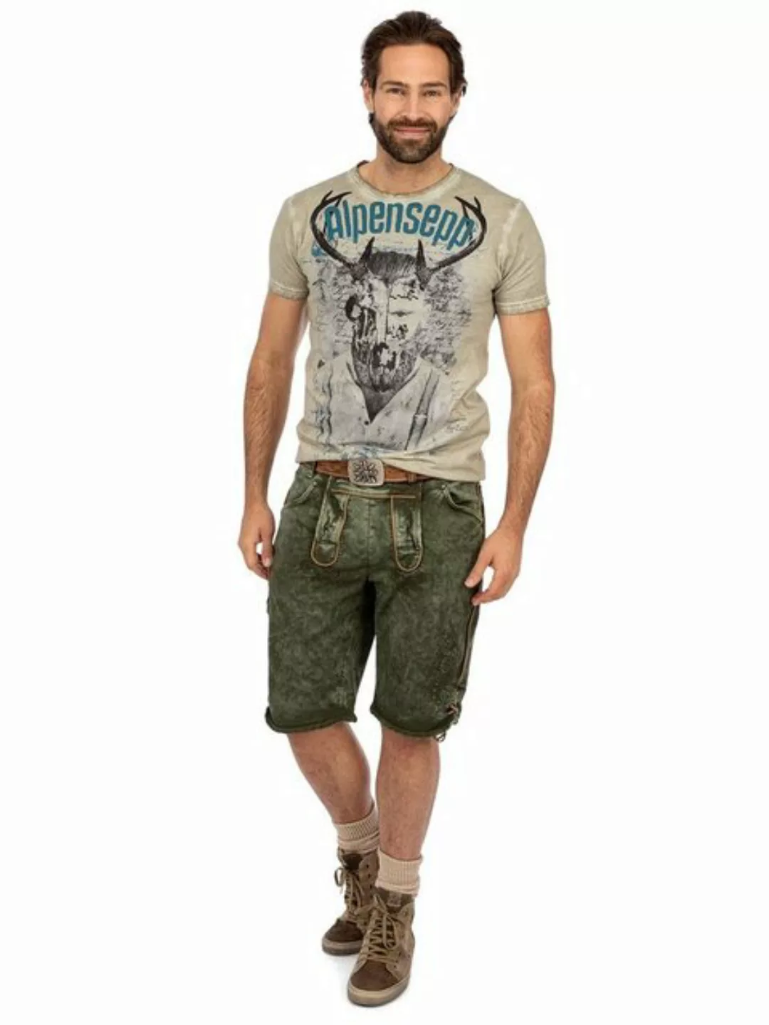 Hangowear Trachtenhose Trachtenjeans RALKO Short army günstig online kaufen