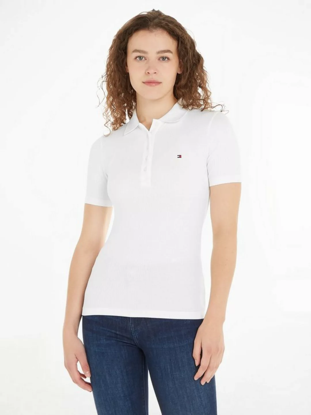 Tommy Hilfiger Poloshirt SLIM 5X2 RIB POLO mit langer Knopfleiste günstig online kaufen