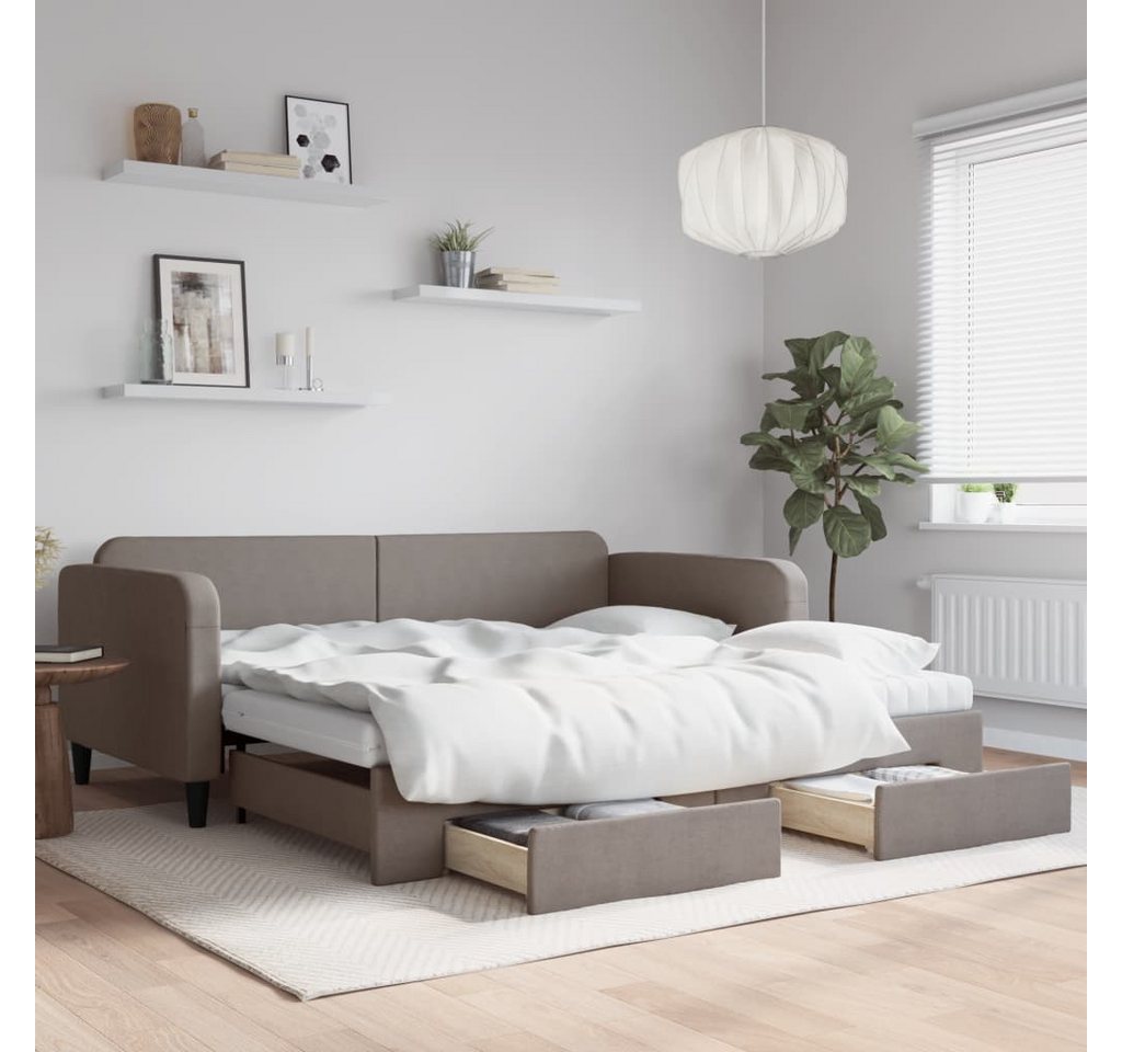 vidaXL Gästebett Gästebett Tagesbett Ausziehbar mit Schubladen Taupe 100x20 günstig online kaufen