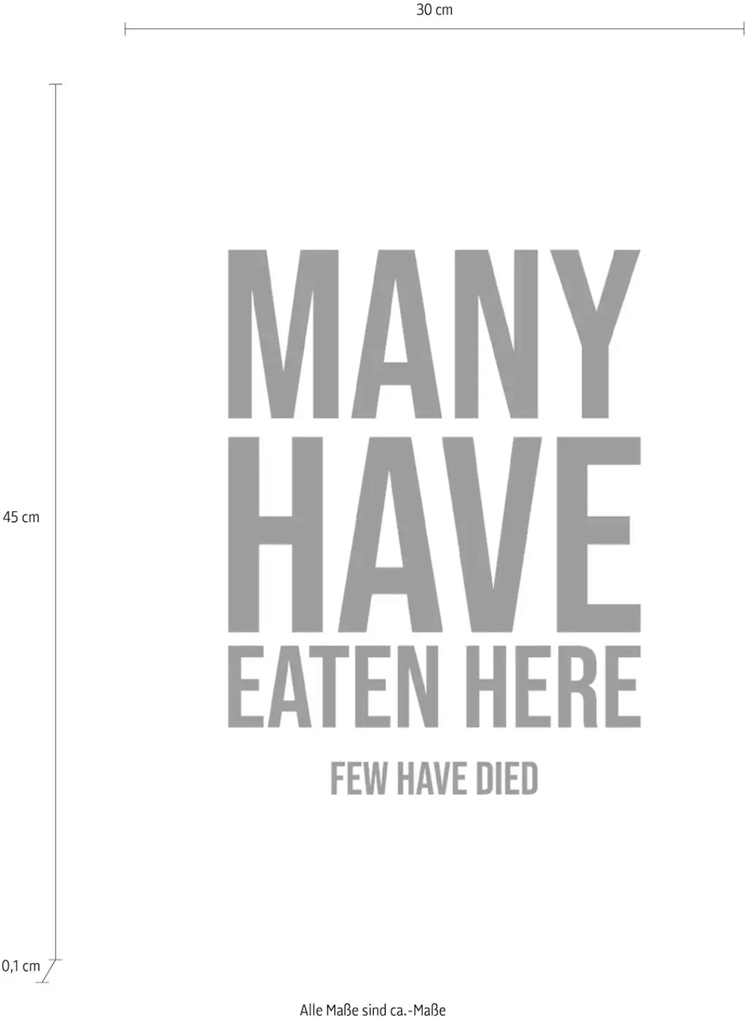 queence Wanddekoobjekt "Many have eaten here ...", Schriftzug auf Stahlblec günstig online kaufen