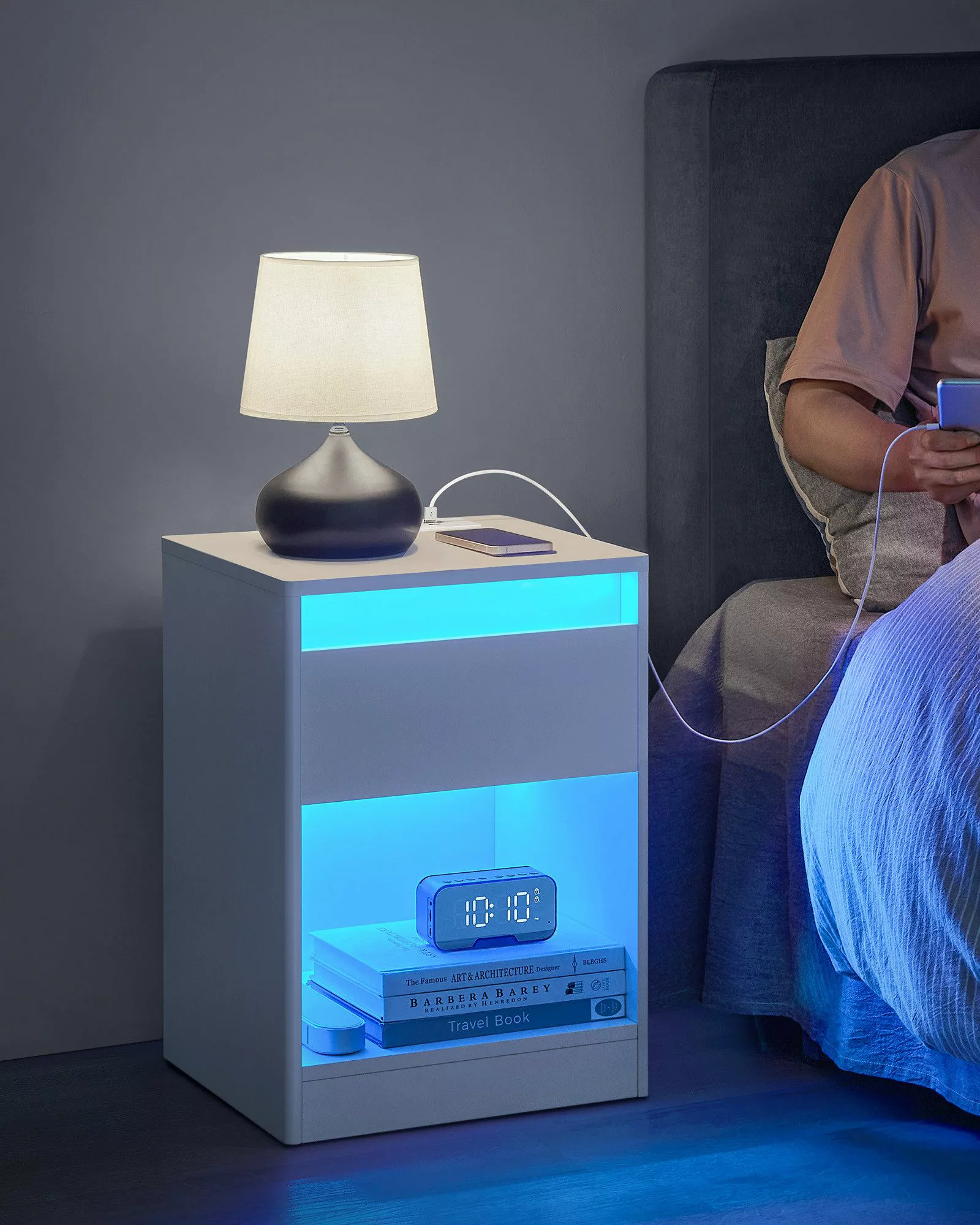 VASAGLE Nachttisch (1-St), mit einstellbarer LED-Beleuchtung, günstig online kaufen