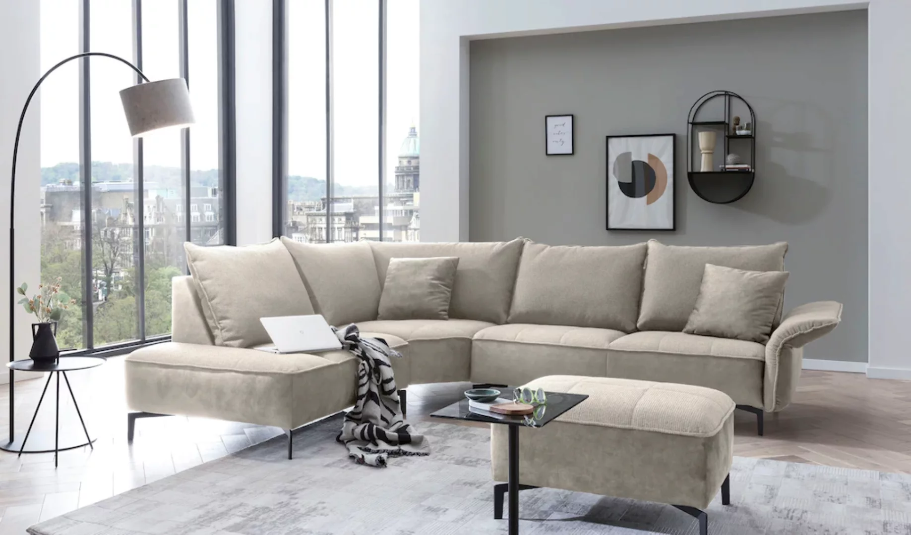 TRENDMANUFAKTUR Ecksofa "Glamour, aktuelle Formensprache, L-Form, mit hochw günstig online kaufen