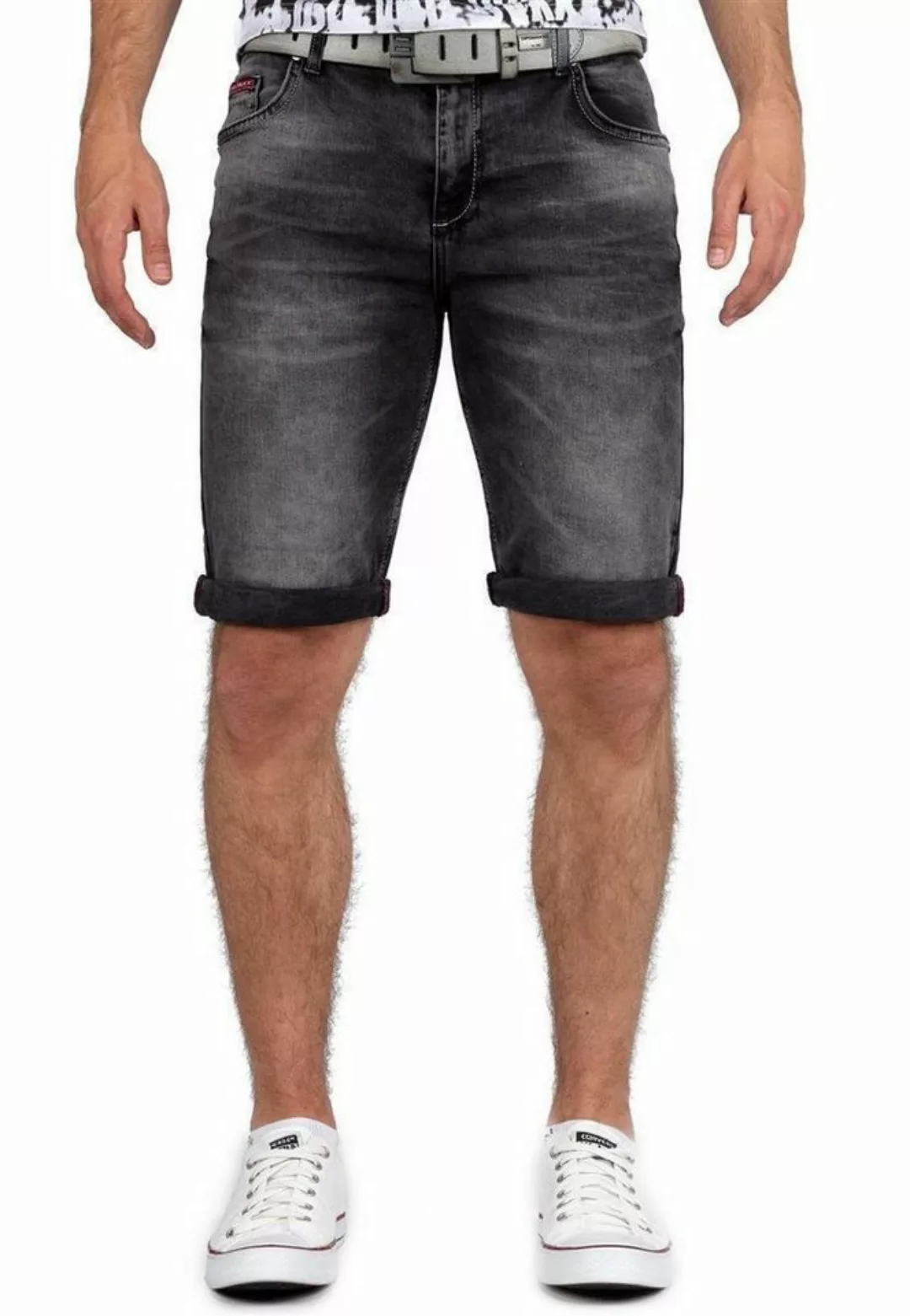 Cipo & Baxx Jeansshorts Herren Kurze Hose 21CB17-BANS mit gekrempelten Saum günstig online kaufen