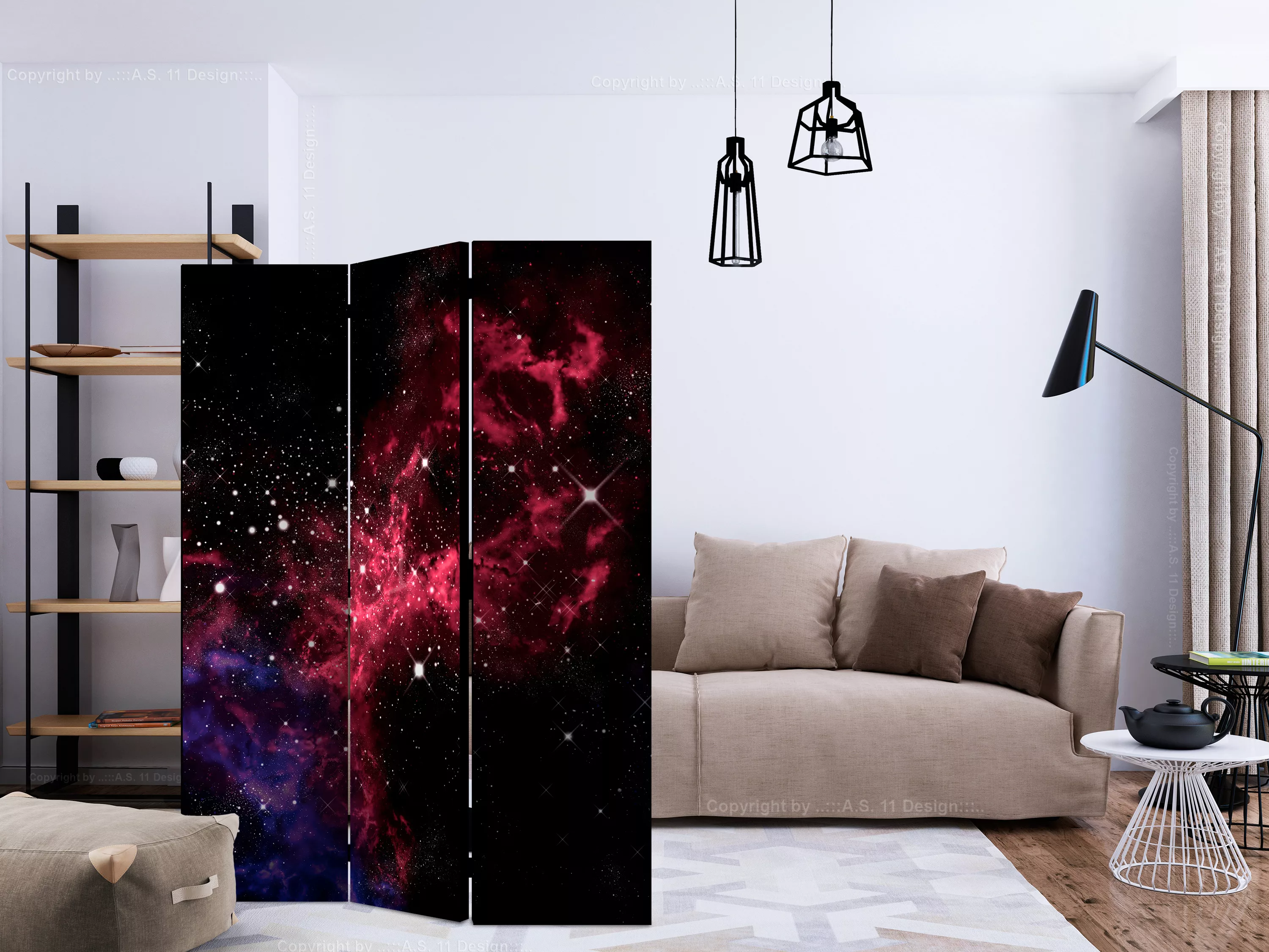 3-teiliges Paravent - Space - Stars [room Dividers] günstig online kaufen