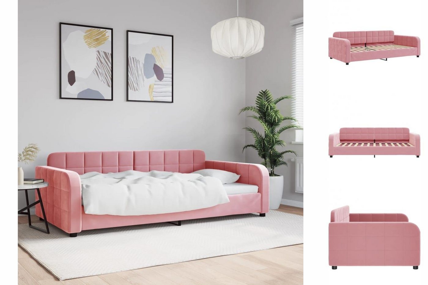 vidaXL Gästebett Tagesbett Rosa 100x200 cm Samt Gästebett Gästecouch Gästes günstig online kaufen