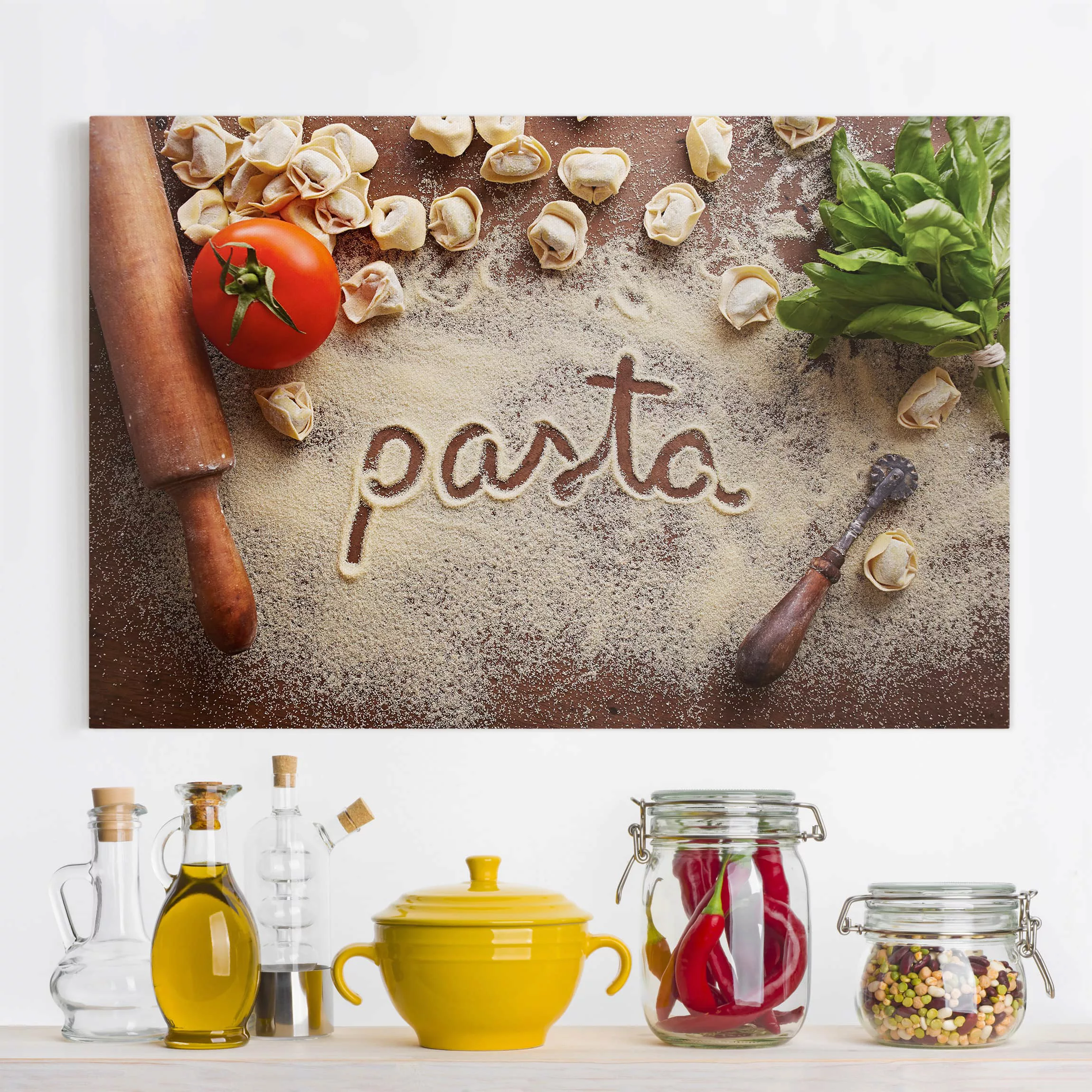 Leinwandbild Küche - Querformat Pasta Italiana günstig online kaufen