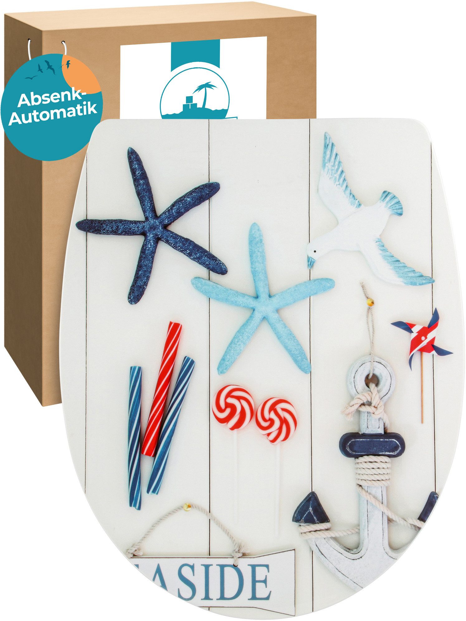 Calmwaters WC-Sitz Motiv Maritim, Motiv Maritimes günstig online kaufen