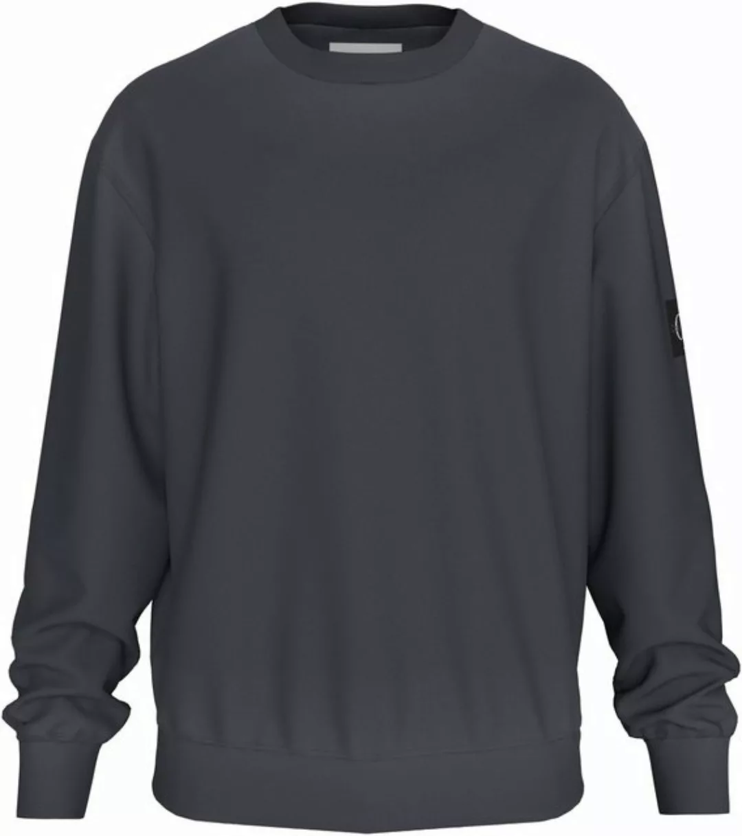 Calvin Klein Jeans Sweatshirt WASHED WOVEN LABEL CREW NECK mit Logopatch günstig online kaufen