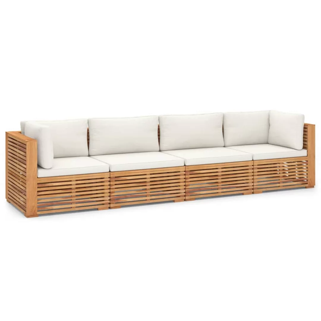 4-sitzer-gartensofa Mit Kissen Massivholz Teak günstig online kaufen