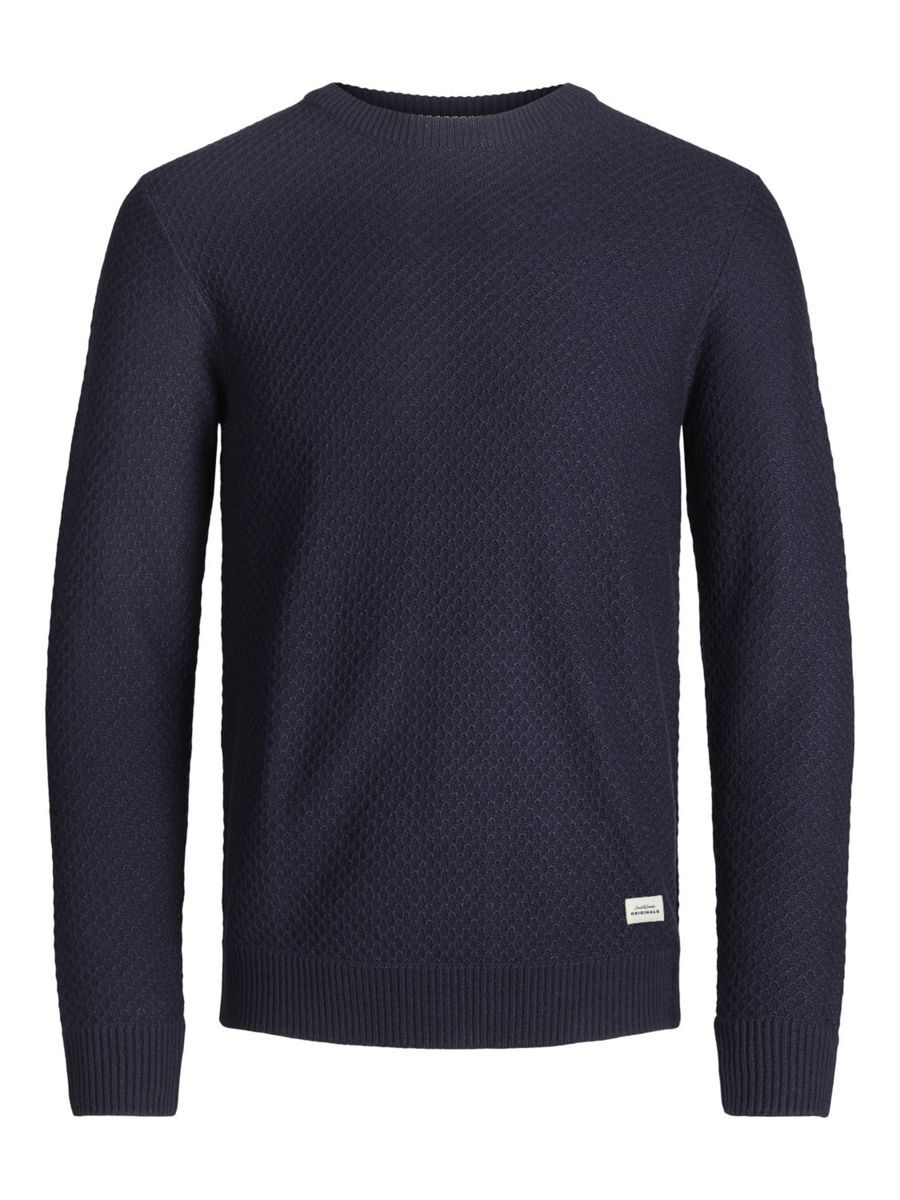 Jack & Jones – Originals – Strukturierter Pullover in Marineblau günstig online kaufen