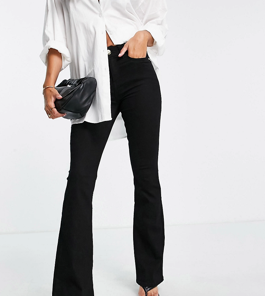 River Island Tall – Schwarze Jeans mit ausgestelltem Bein günstig online kaufen