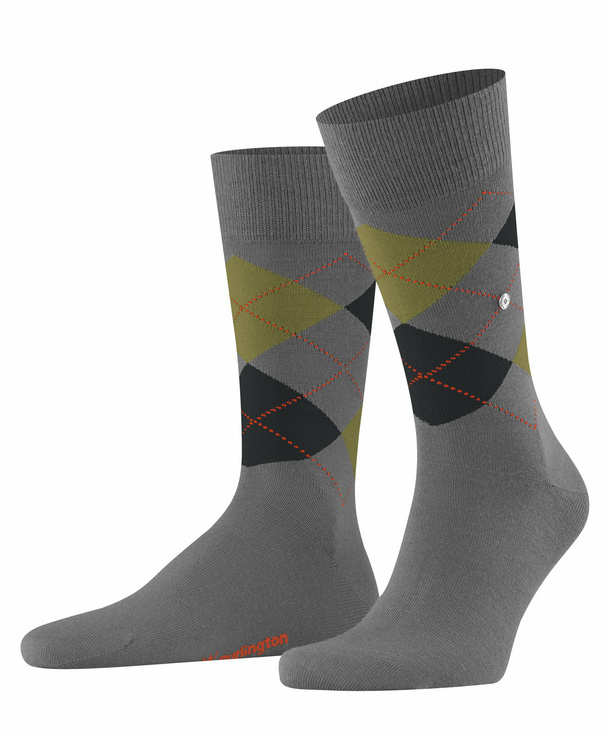 Burlington Edinburgh Herren Socken, 40-46, Schwarz, Argyle, Schurwolle, 211 günstig online kaufen