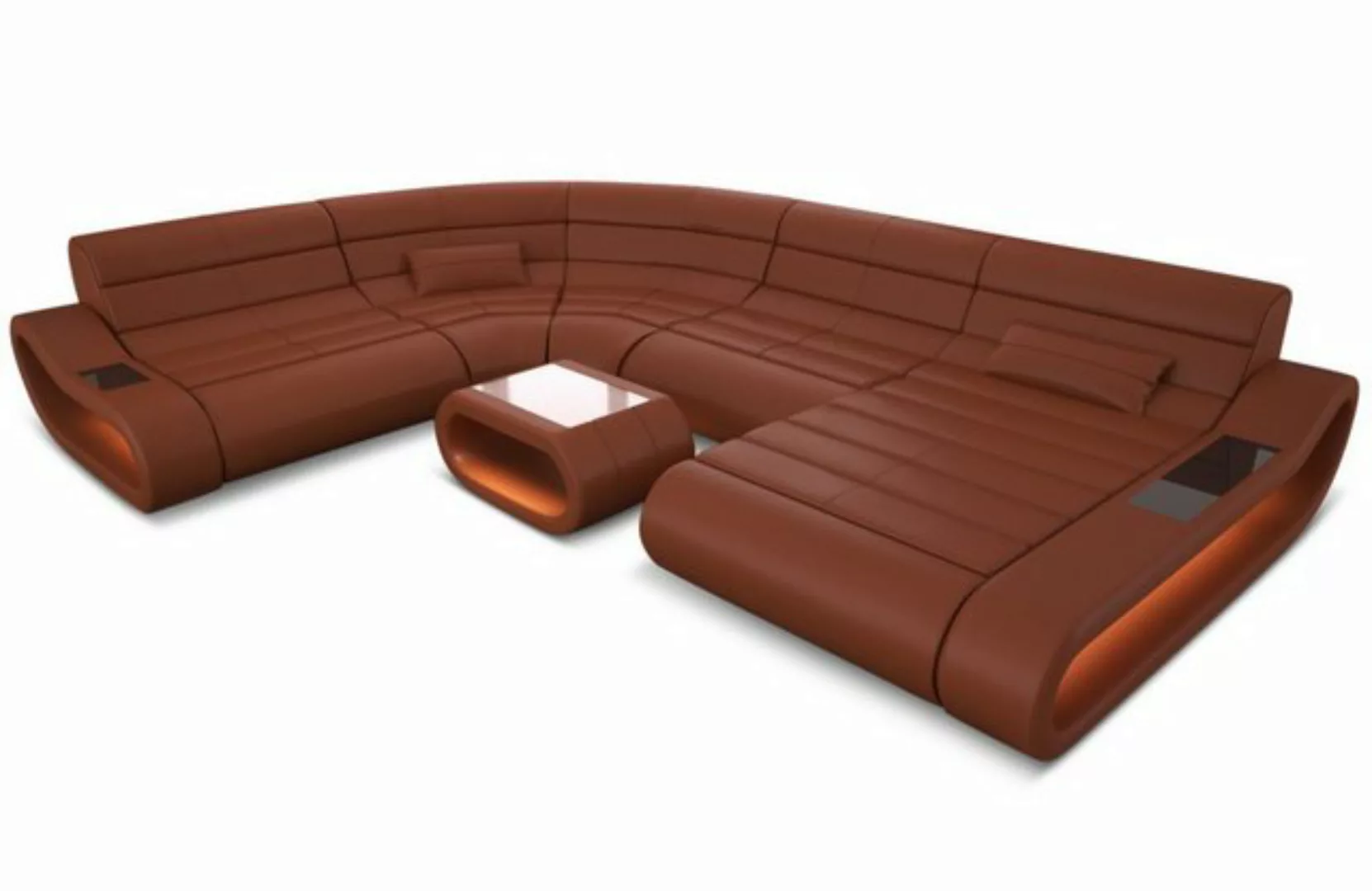 Sofa Dreams Wohnlandschaft Leder Sofa Ledercouch Concept XXL U Form Lederso günstig online kaufen