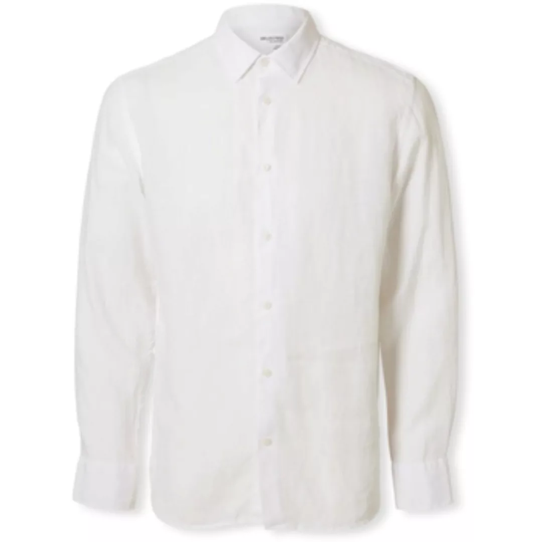 Selected  Hemdbluse Regkylian-Linen Shirt - White günstig online kaufen