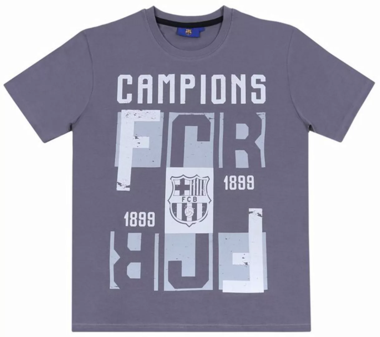 Sarcia.eu Kurzarmshirt Dunkelgraues T-shirt für Männer FC BARCELONA L günstig online kaufen