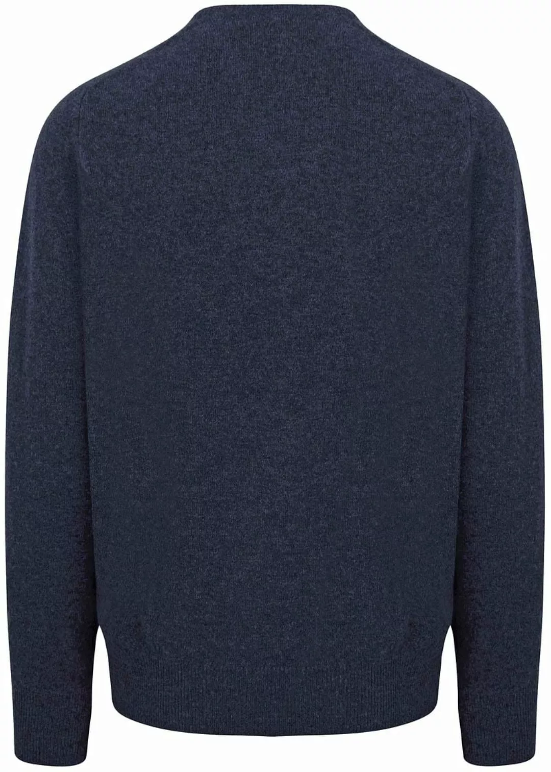 William Lockie V-Ausschnitt Pullover Lammwolle Indigo Melange - Größe L günstig online kaufen