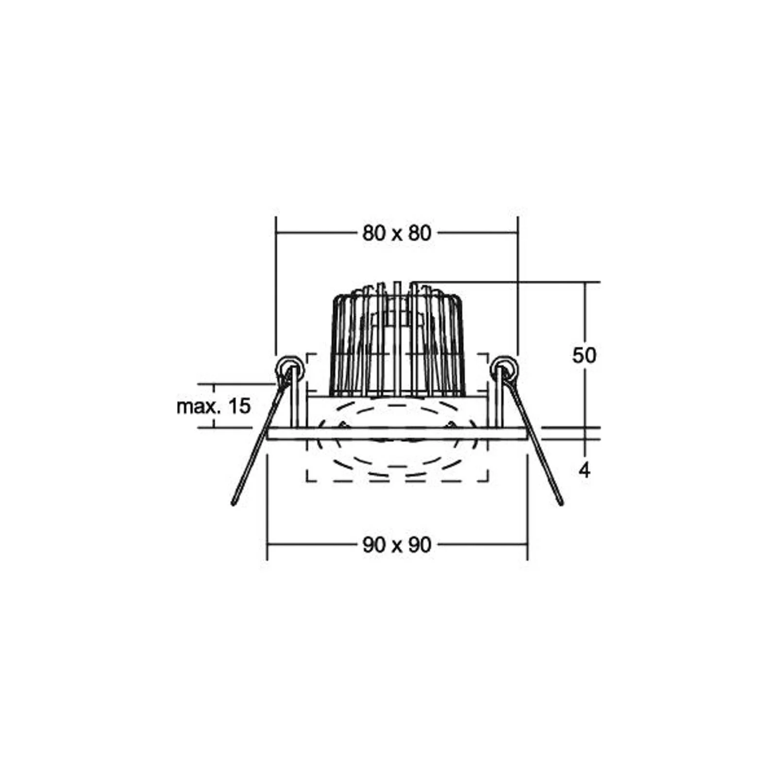 Brumberg LED-Einbaustrahlerset, schaltbar, alu matt, quadratisch - 38323253 günstig online kaufen