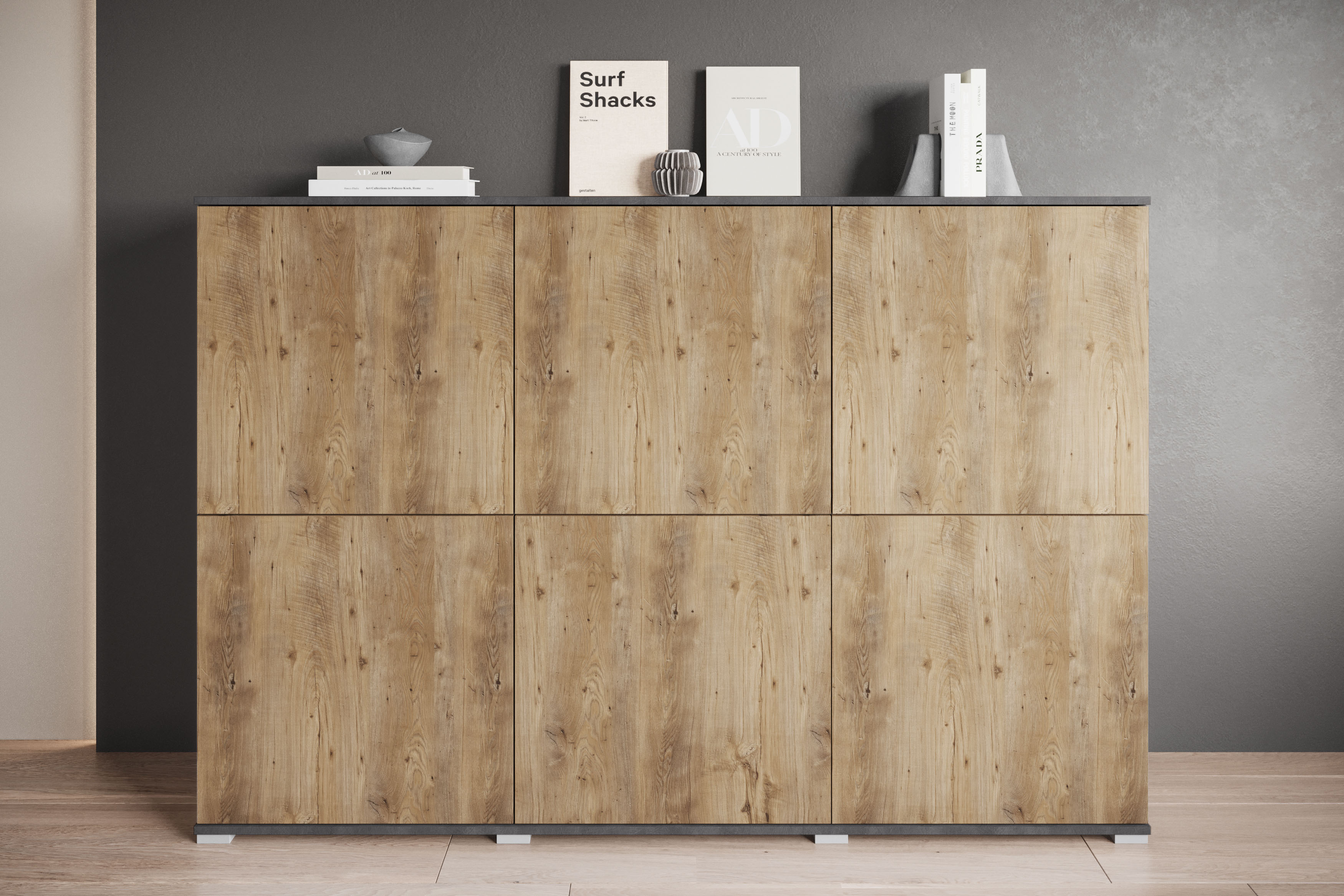 INOSIGN Highboard "Kenia, moderne grifflose Hochkommode mit 6 Türen, Breite günstig online kaufen