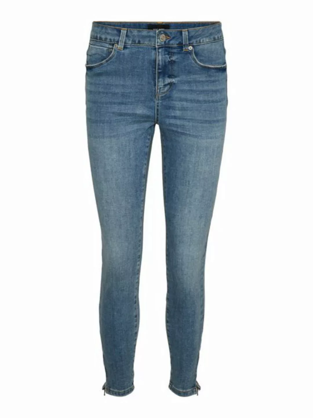 Vero Moda Tilde Midrise Slim Ankle Zip Jeans XL Medium Blue Denim günstig online kaufen