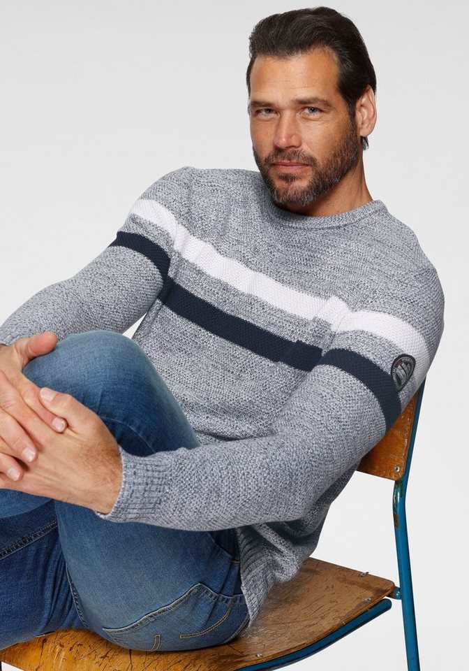 Man's World Strickpullover in melierte Optik günstig online kaufen