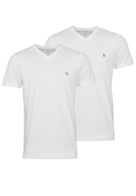 U.S. Polo Assn T-Shirt T-Shirt 2er Pack V-Neck mit hochwertiger Markenstick günstig online kaufen