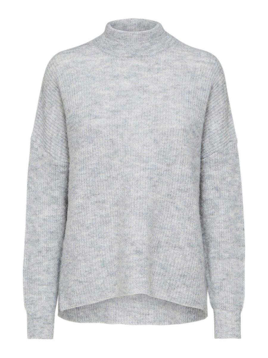 Selected Lulu Enica O Hals Sweater XS Light Grey Melange günstig online kaufen