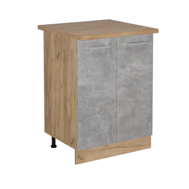 Vicco Unterschrank R-Line, Beton/Goldkraft Eiche, 60 cm, AP Eiche günstig online kaufen