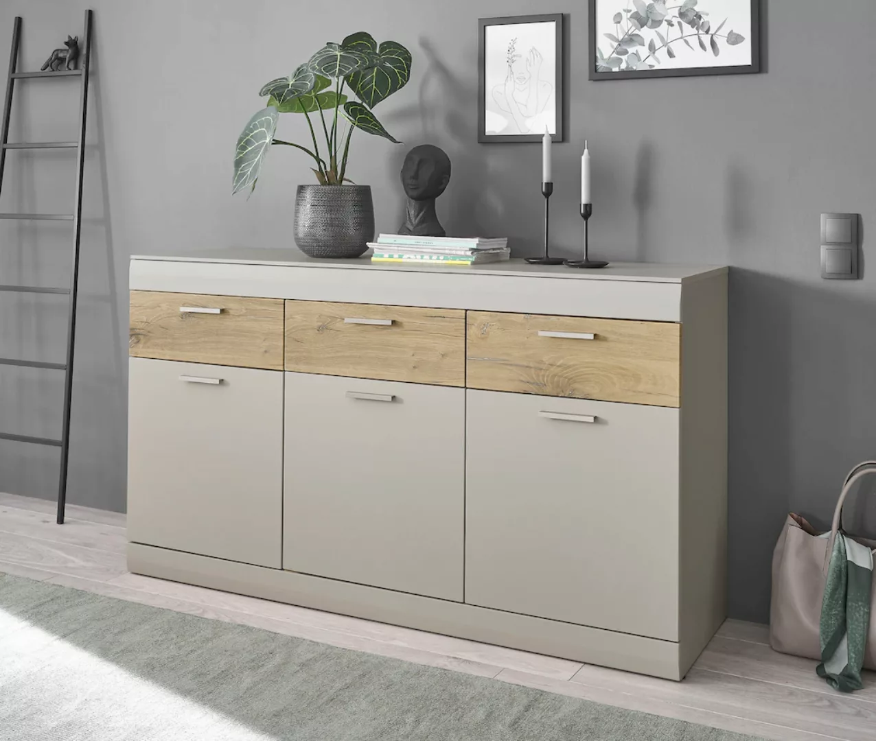 INOSIGN Sideboard "SCARA", mit Applikation Zinneiche Dekor, Breite 150 cm, günstig online kaufen