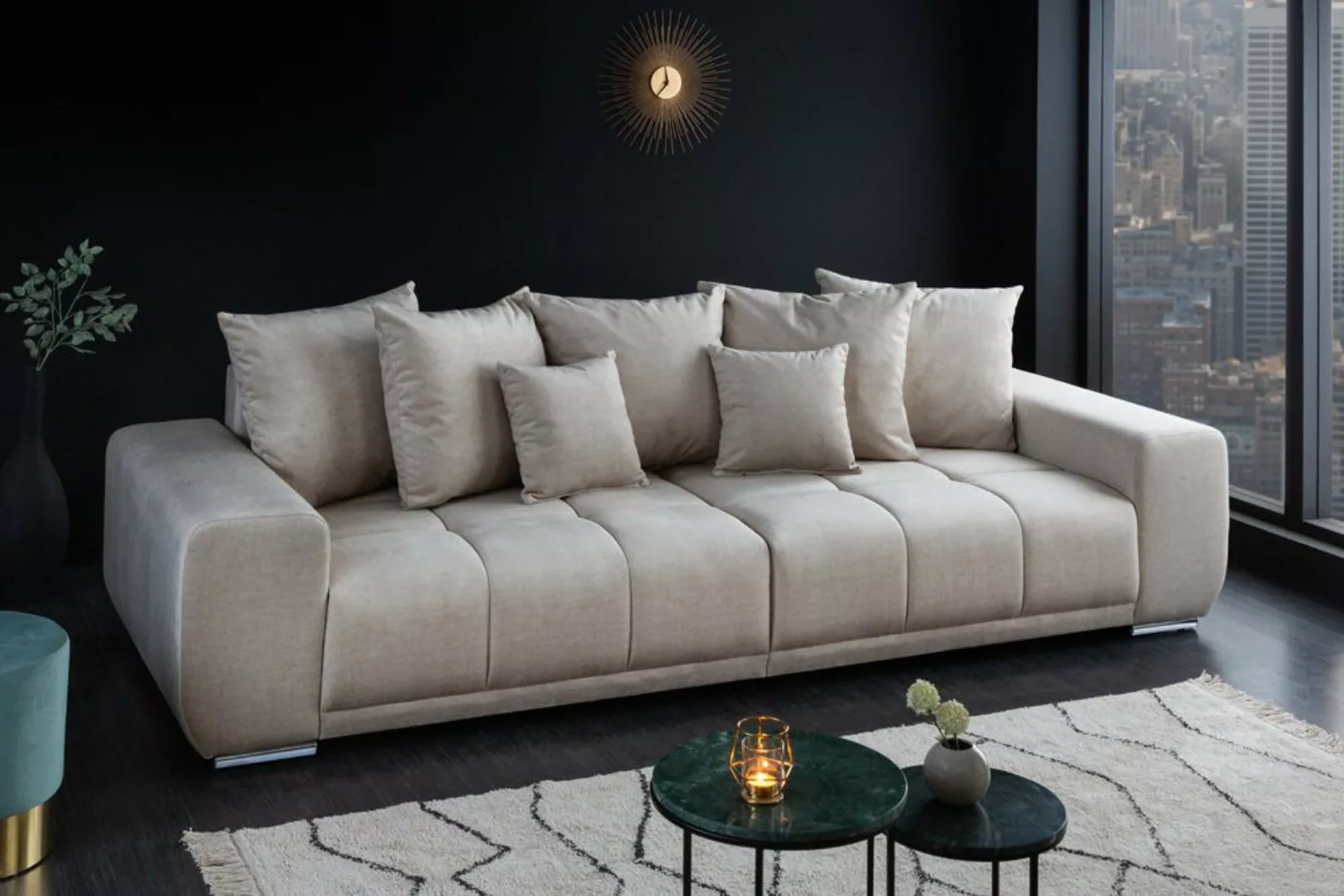 riess-ambiente Big-Sofa ELEGANCIA 285cm champagner / beige, Einzelartikel 1 günstig online kaufen