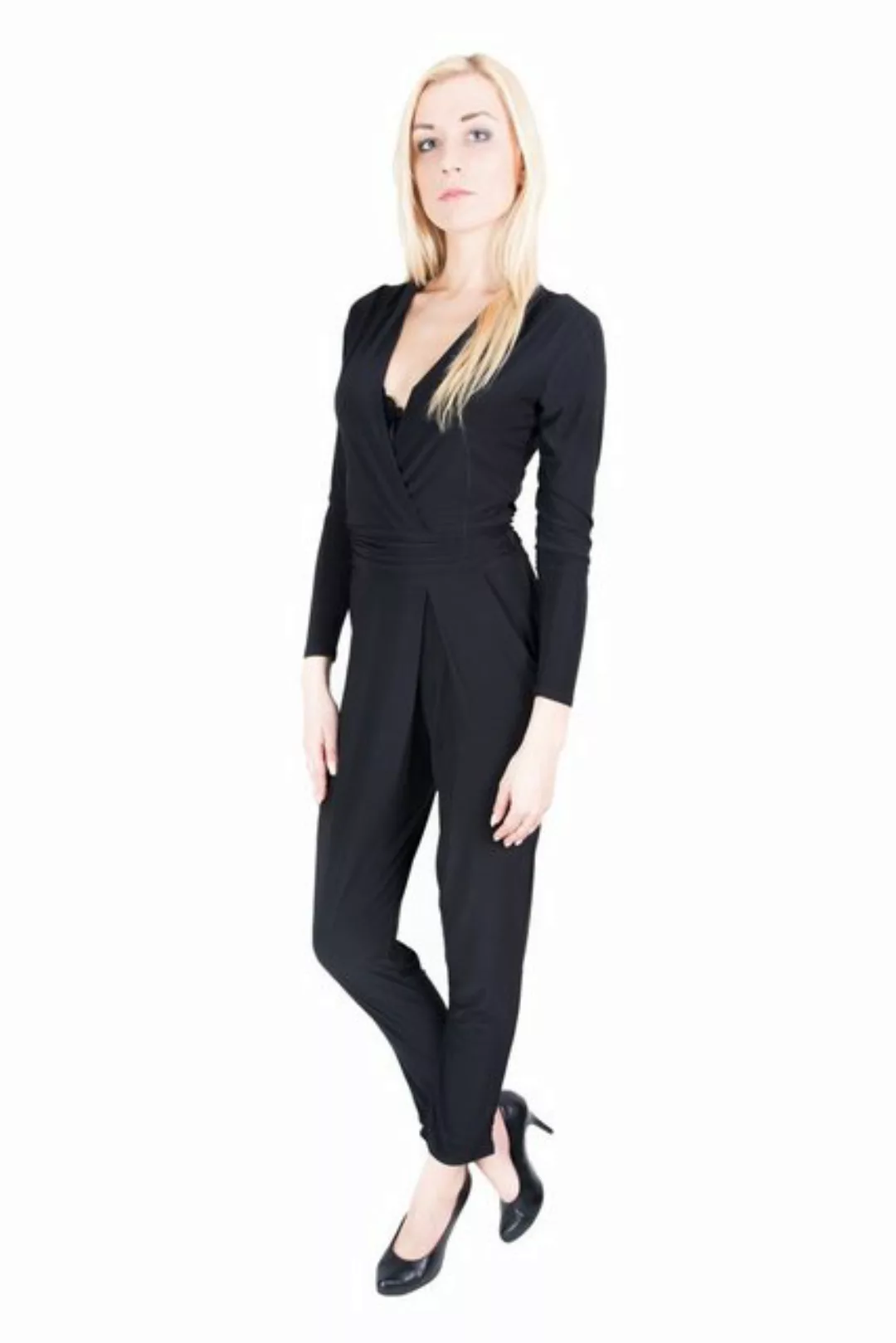 Sarcia.eu Playsuit Schwarzer Overall mit langen Ärmel V-Ausschnitt L günstig online kaufen