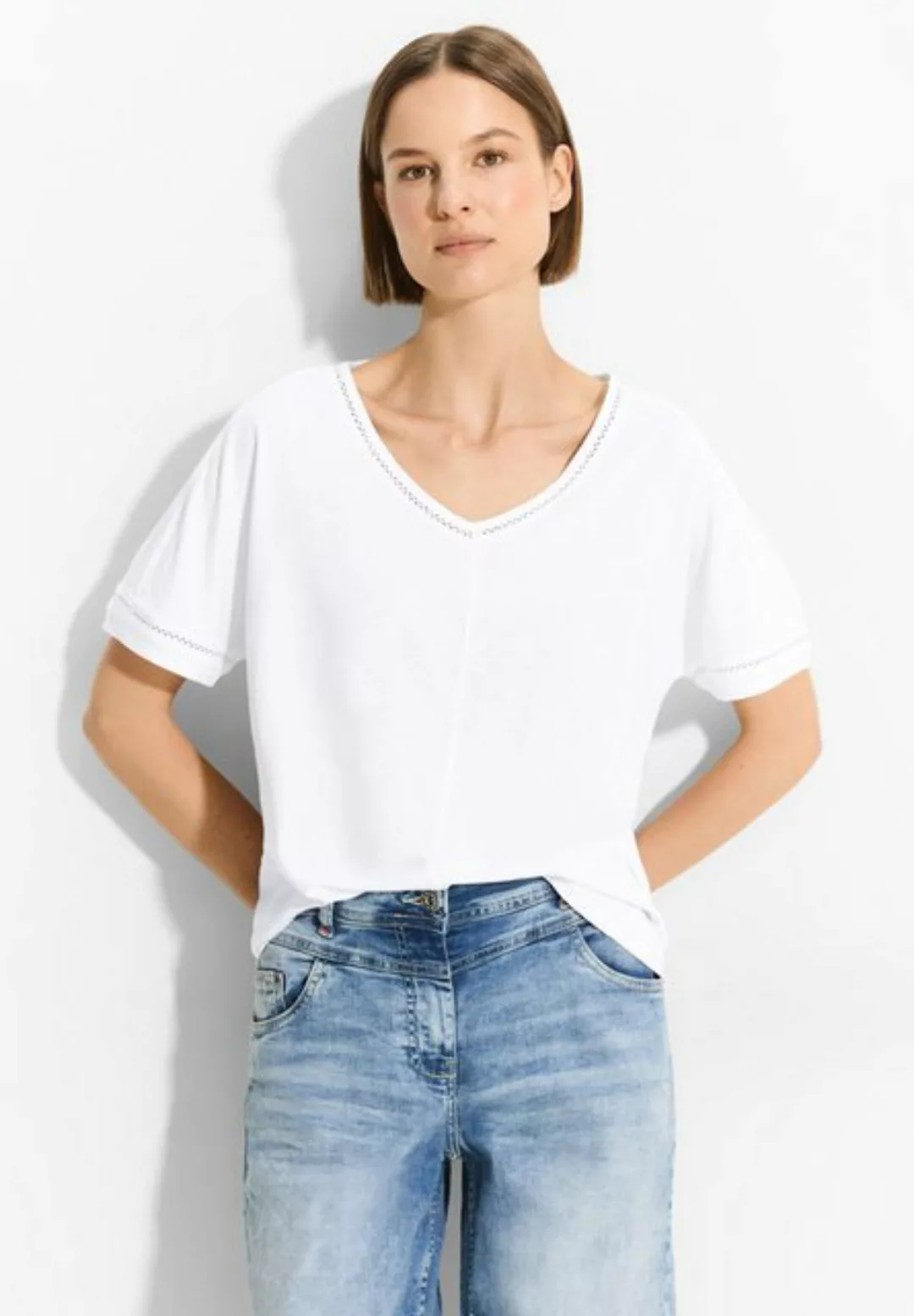 Cecil T-Shirt mit V-Ausschnitt günstig online kaufen