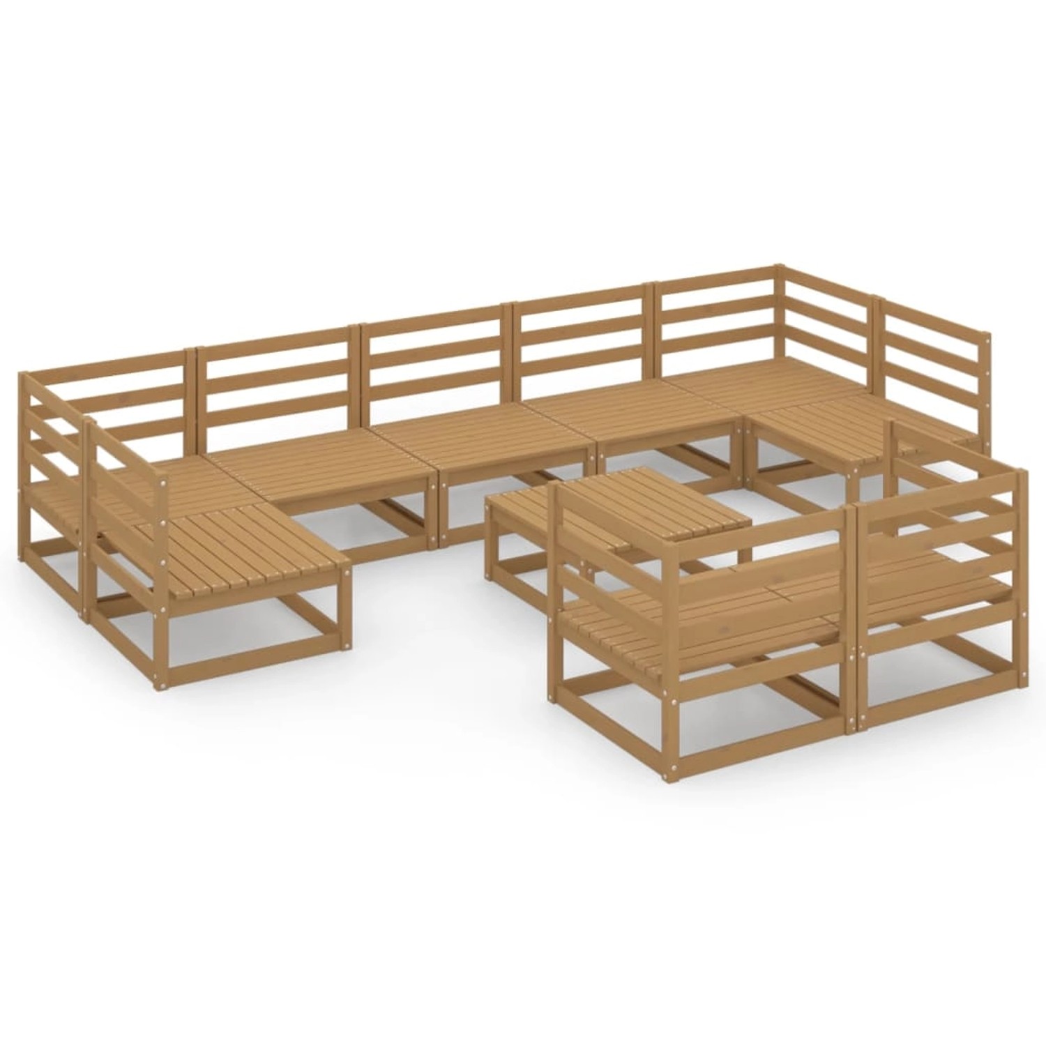 vidaXL 10-tlg Garten-Lounge-Set Massivholz Kiefer Modell 35 günstig online kaufen