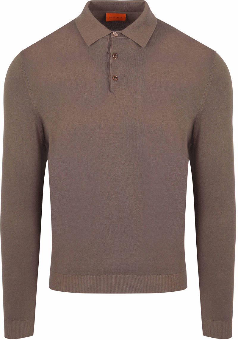 Suitable Compact Cotton Poloshirt Taupe - Größe XL günstig online kaufen