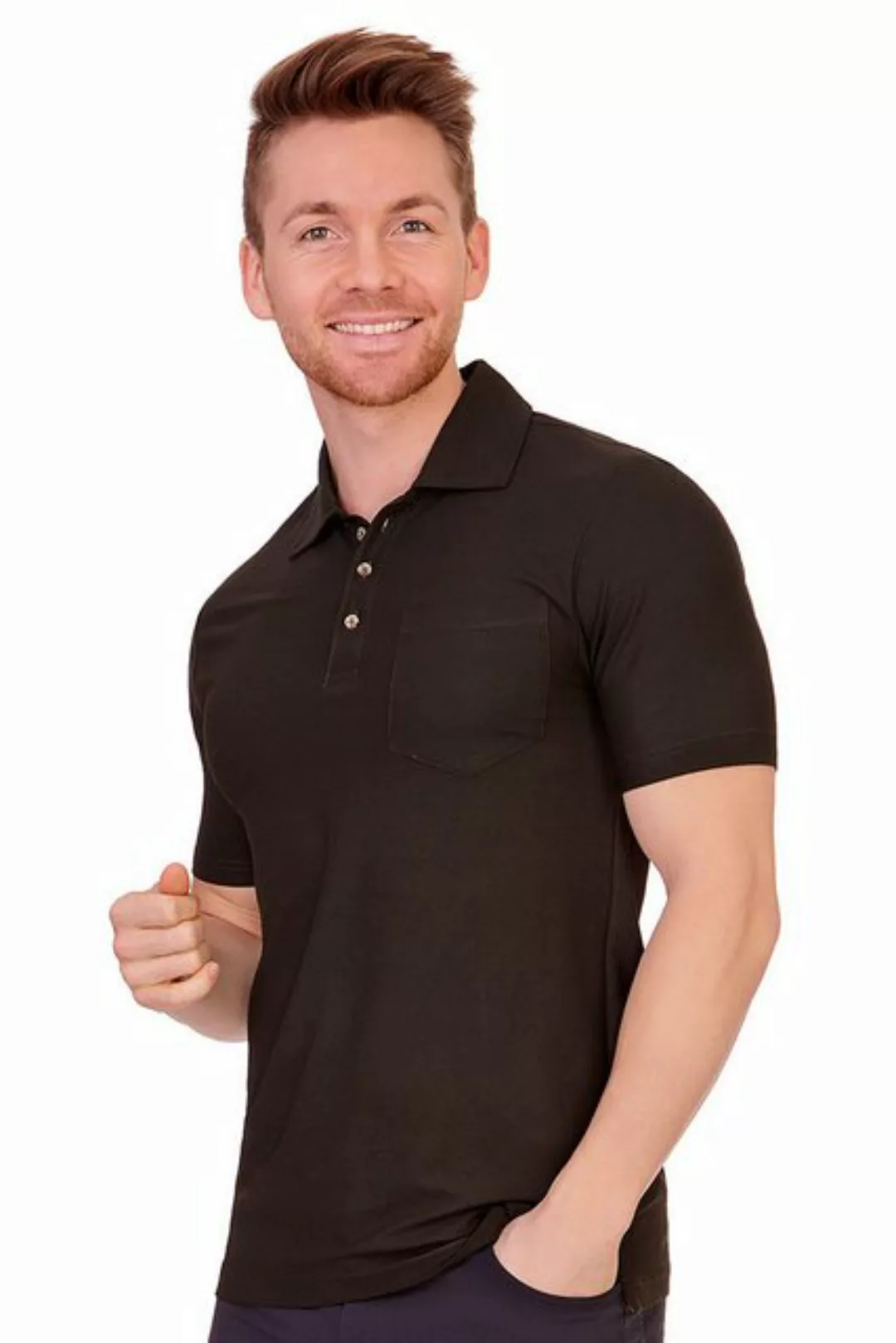 Tom Collins Trachtenshirt Poloshirt Herren - PHIL - grau melange, schwarzgr günstig online kaufen