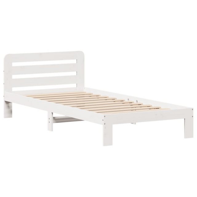 vidaXL Bett Massivholzbett ohne Matratze Weiß 75x190 cm Kiefernholz günstig online kaufen