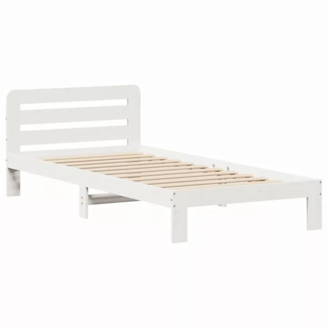 vidaXL Bett, Massivholzbett ohne Matratze Weiß 90x190 cm Kiefernholz günstig online kaufen