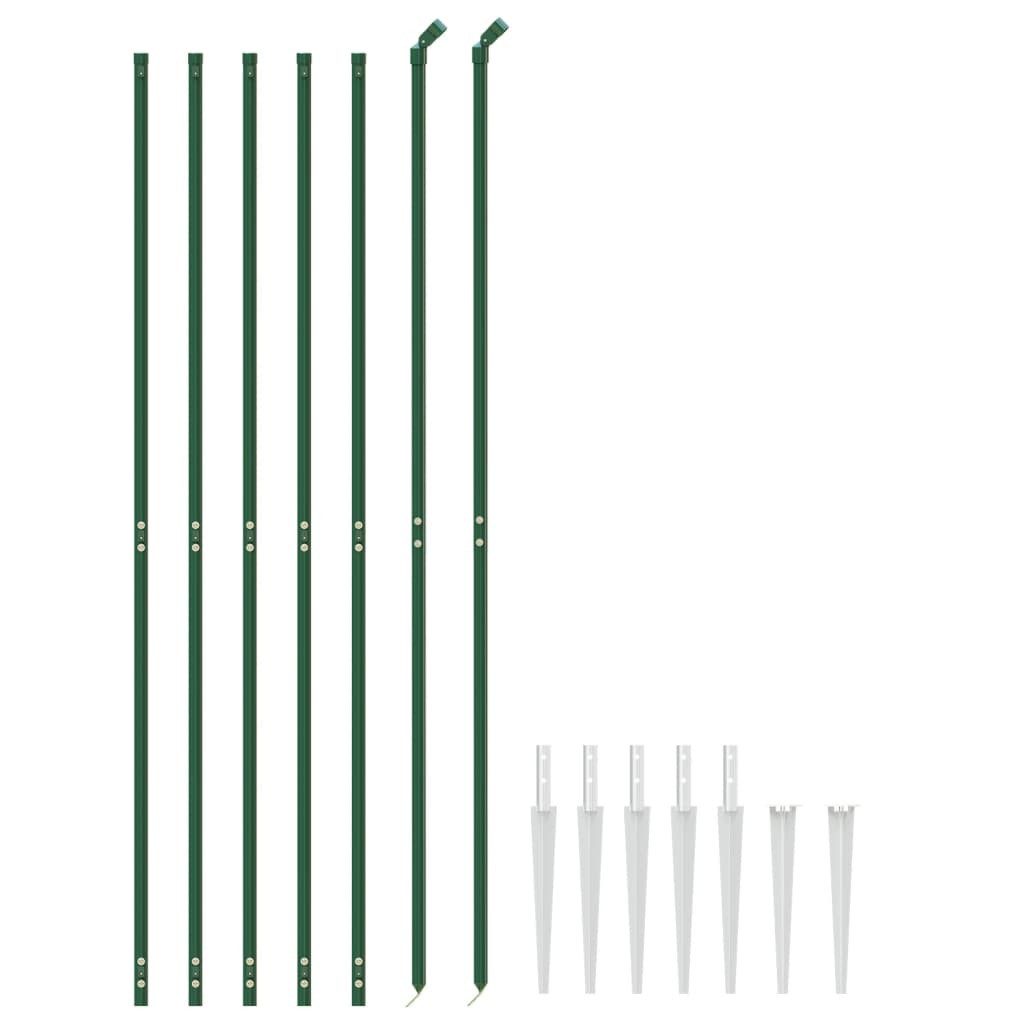 vidaXL Gartenzaun Maschendrahtzaun mit Bodenhülsen Grün günstig online kaufen