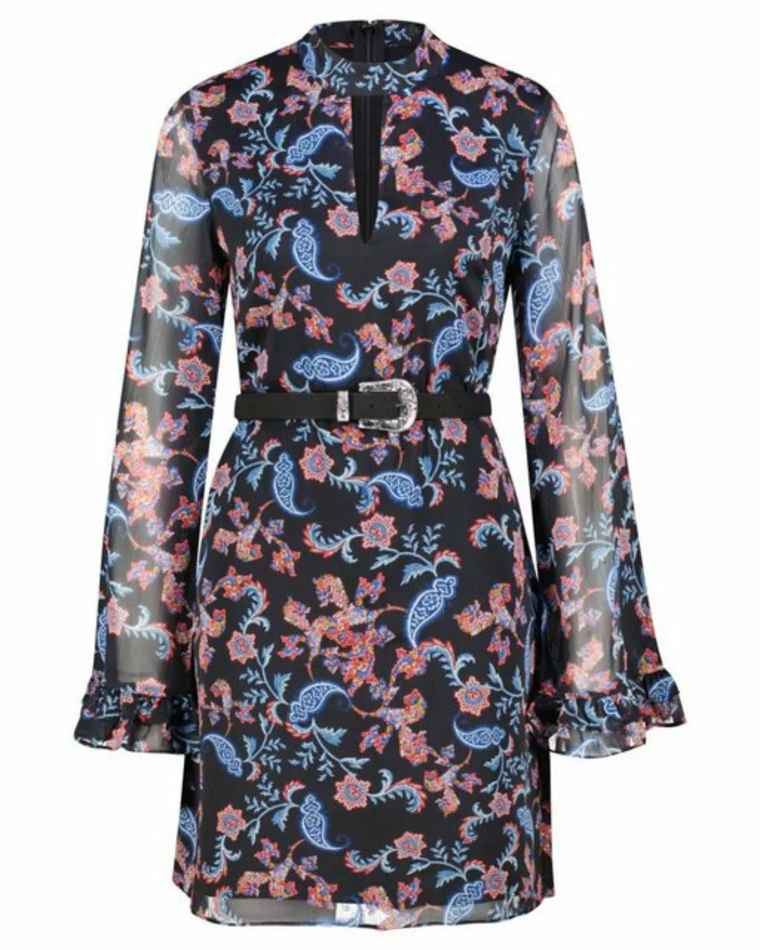 Guess Druckkleid Damen Kleid LS ILENIA BELTED DRESS (1-tlg) günstig online kaufen